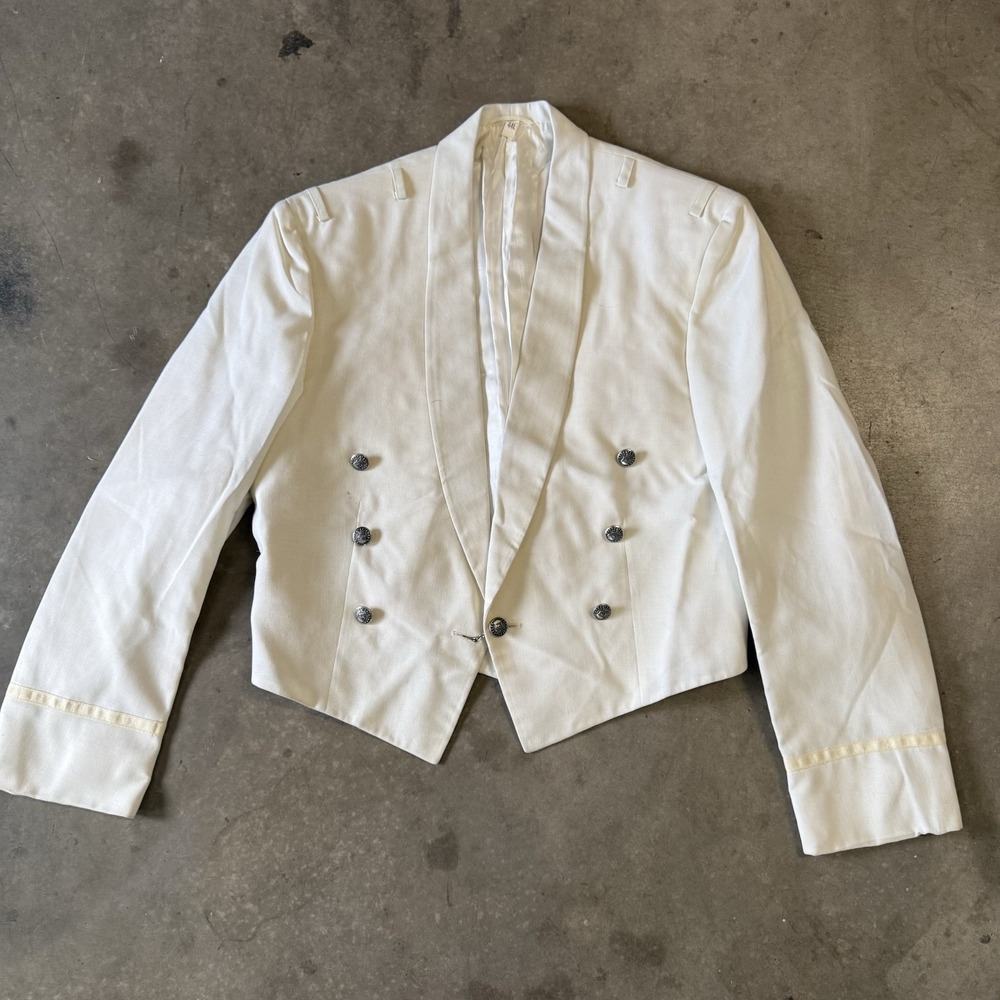 USAF VIETNAM WAR ERA AIR FORCE WHITE MESS DRESS OFFICER JACKET White Size 44L